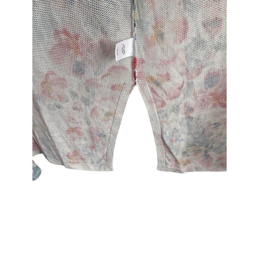 J. Jill Open Knit Cardigan Sweater 100% Cotton Multicolor Medium Long Sleeve - Picture 6 of 6